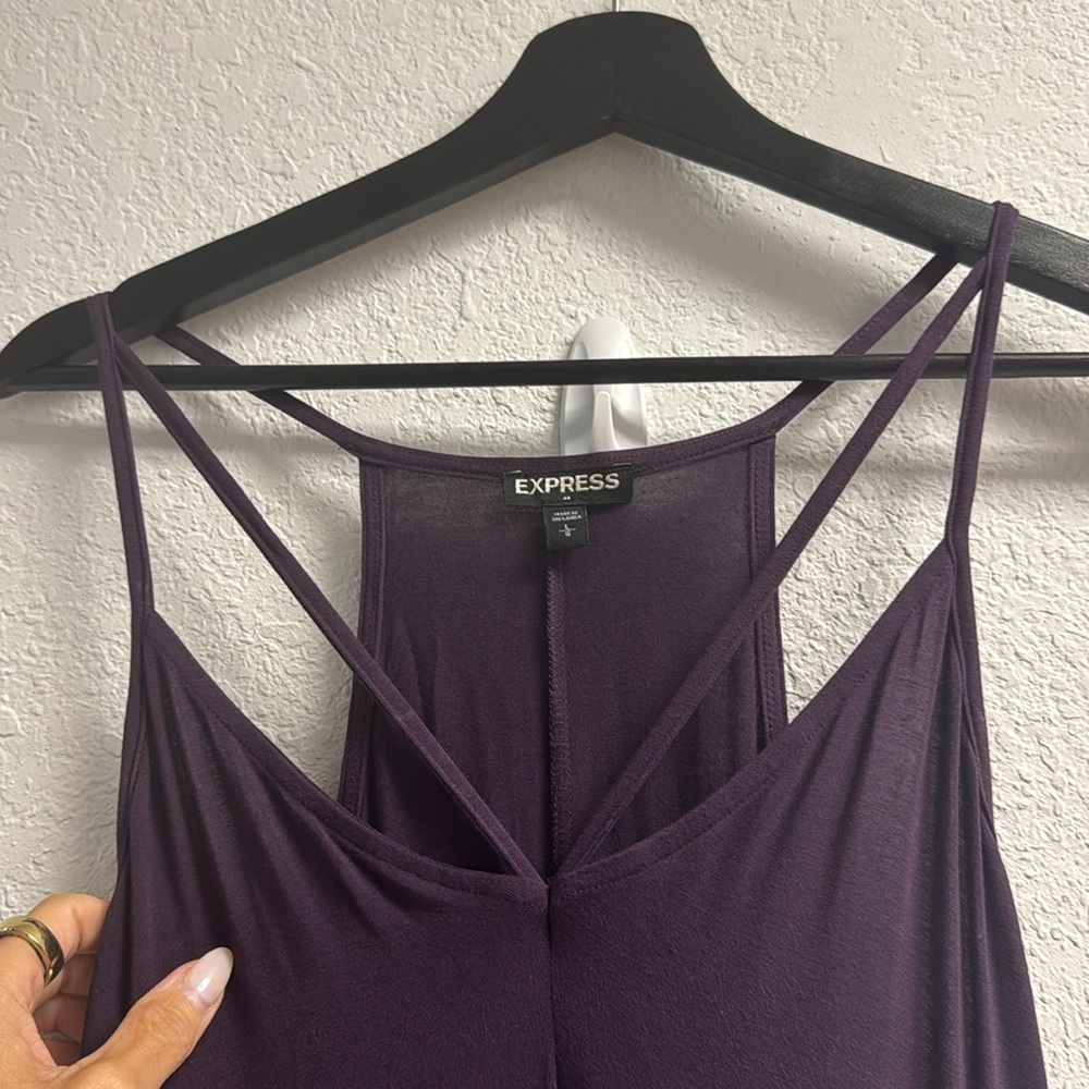 Express Plum Spaghetti Strap Dress LG - Picture 5 of 7